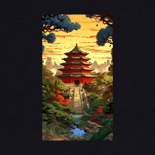 Ethereal East: Intricate Pagoda Landscapes by Scorpio Studio